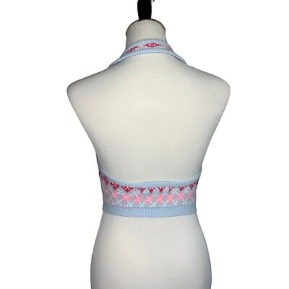 Adika y2k Argyle Halter Sweater Top - Picture 6 of 7